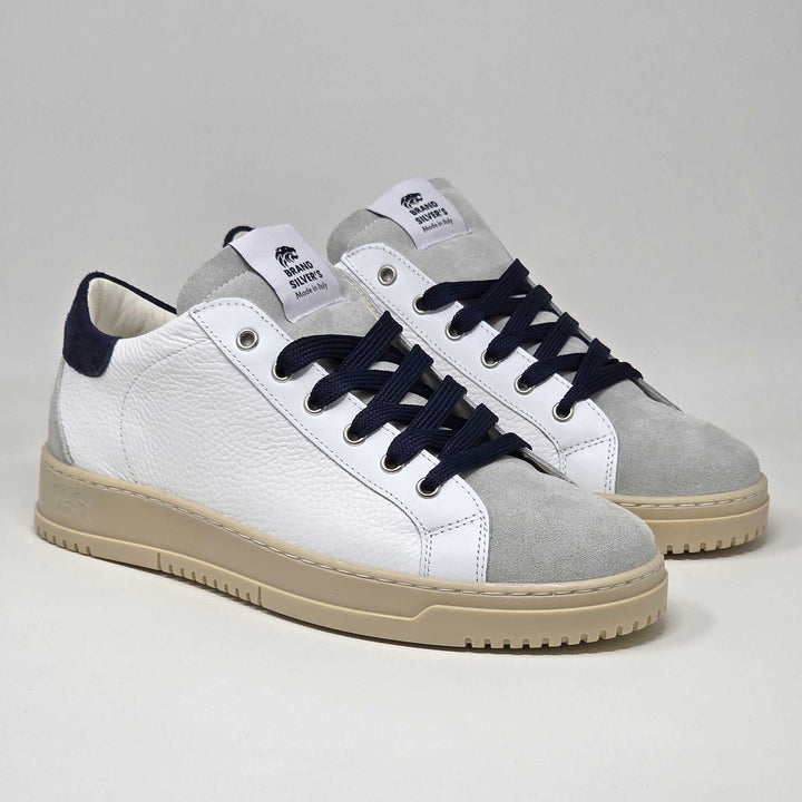 PAUL PELLE BIANCO CAMOSCIO BLU NAVY
