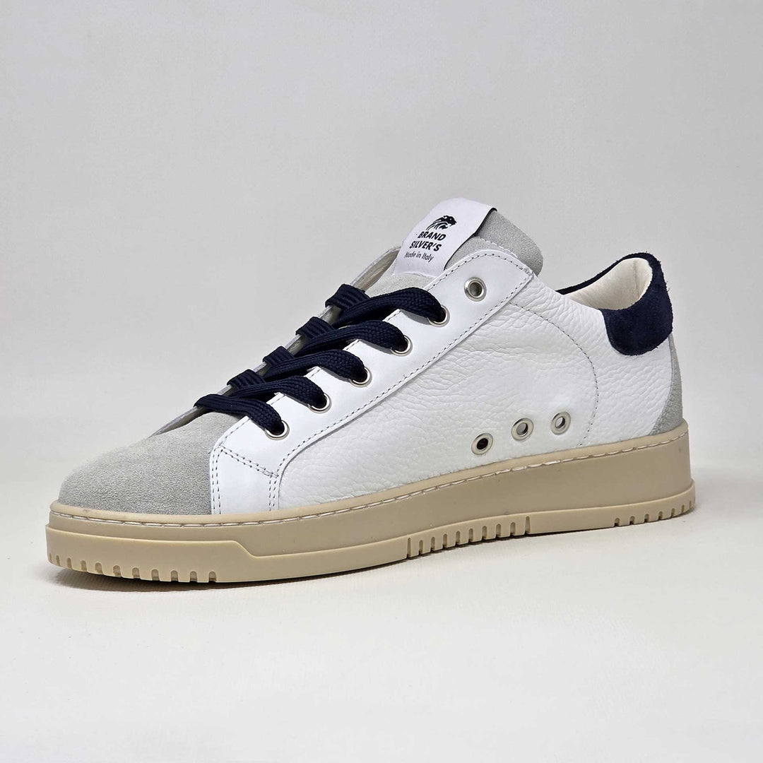 PAUL PELLE BIANCO CAMOSCIO BLU NAVY