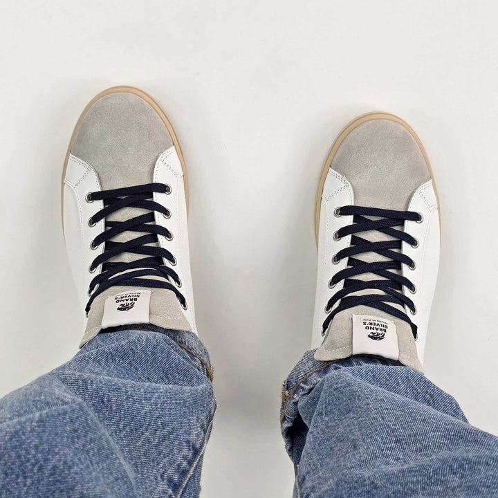 PAUL PELLE BIANCO CAMOSCIO BLU NAVY