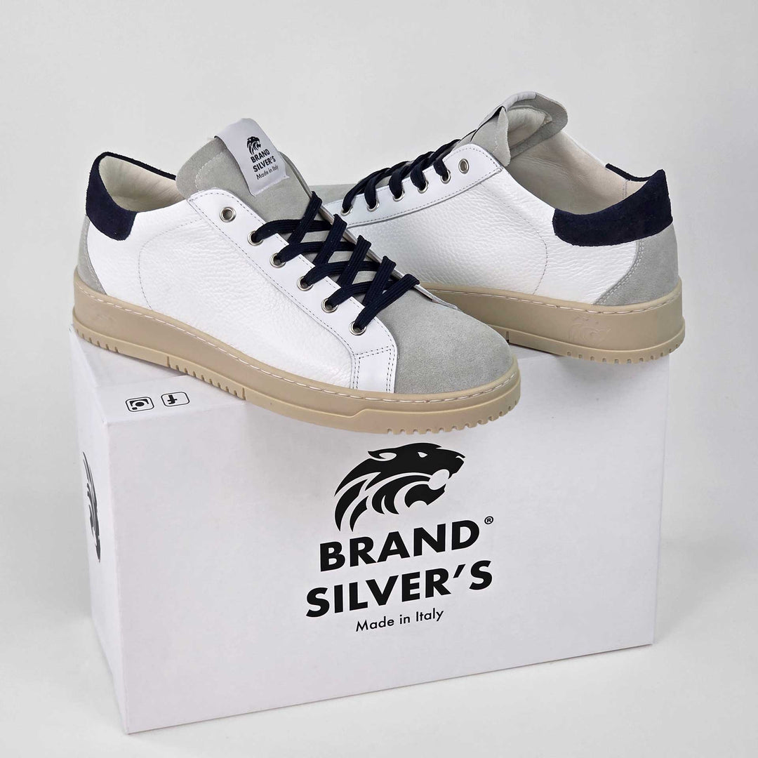 PAUL PELLE BIANCO CAMOSCIO BLU NAVY