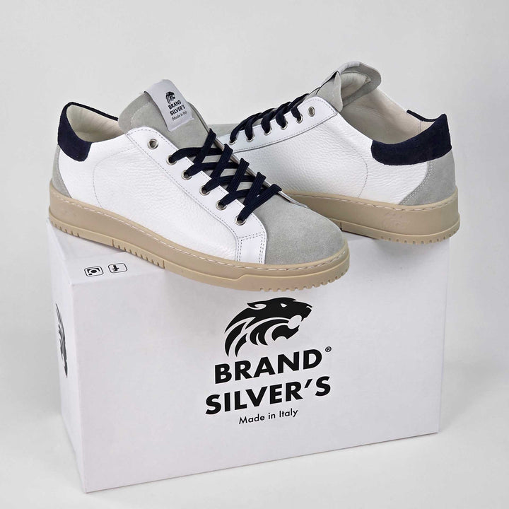 PAUL PELLE BIANCO CAMOSCIO BLU NAVY